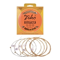 ZIKO DCZ-010 Cordes de guitare acoustique extra légères Fil en alliage hexagonal Fil de laiton résistant à la corrosion Ensemble de 6 cordes Accessoires pour instruments de musique