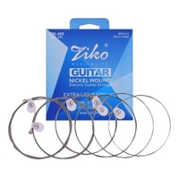 ZIKO DN-009 Cordes de guitare extra-légères pour guitares électriques Hexagonal Core Namo Coating Nickel Winding 6pcs Strings Set