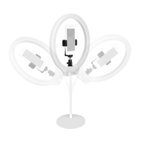 Zomei ZM128 Caméra Portable Photo Studio Téléphone Vidéo 128 LED Anneau Lumière 3200K-5600K Bi-couleur Dimmable Beau Lampe avec Miroir et Téléphone Pince pour iPhone X / 8/7 Plus pour Canon Nikon Sony DSLR