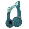 ZW-028 Wireless BT Headphone Cat Ear Lighting Folding Portable Stereo Sports Gaming Headset TF Card/Wired Mode Purple&Pink