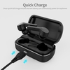 ZW-T17 sans fil BT écouteur stéréo son demi casque intra-auriculaire boîtier de Charge en aluminium / casque à commande tactile pour Android / IOS argent