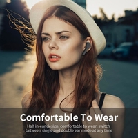 ZW-T17 sans fil BT écouteur stéréo son demi-casque intra-auriculaire boîtier de Charge en aluminium / casque à commande tactile pour Android / IOS noir