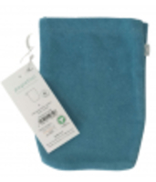 1 gant de toilette adulte en coton biologique Bleu Popolini