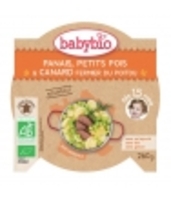 Assiette Menu du Jour Rencontre Panais Petits pois Canard fermier dès 15 mois Babybio