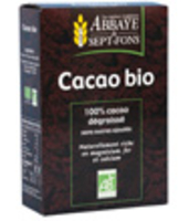 Cacao bio Pur 100% cacao non sucré Abbaye de Sept Fons