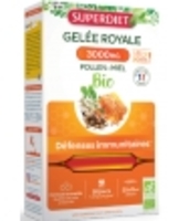 Gelée Royale bio Miel Pollen 3000 mg 20 ampoules de Super Diet