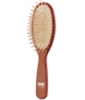 Grande Brosse ovale Frêne naturel laquée Rouge Tek