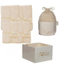 Kit Eco Chou Bambou couleur: 10 carrés bébé + 10 gants de change +1 boîte +1 filet en Les Tendances D Emma