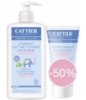 Lot de 1 Liniment Lait nettoyant pour le change 500ml + 1 Crème hydratate à Cattier