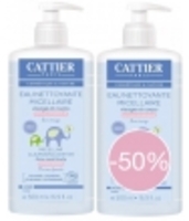 Lot de 2 Eaux nettoyantes micellaires bébé Amande douce Calendula 500ml 50% sur la Cattier