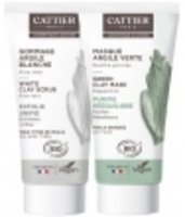 Lot Purifiant gommage et masque argile verte peaux Cattier