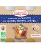 Petits Pots Bonne Nuit Compotée de Carotte Tomate Pâtes dès 8 mois Babybio