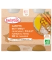 Petits Pots Carotte Butternut Poulet fermier Riz de Camargue dès 6 mois Babybio