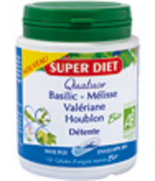 Quatuor Basilic Melisse Valeriane Houblon Bio 150 Super Diet