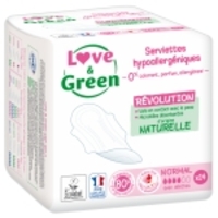 Serviettes ULTRA normal avec ailettes Love and Green