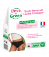 Shorty Menstruel Lavable Ecologique Taille 34 Flux Love and Green
