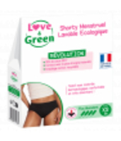 Shorty Menstruel Lavable Ecologique Taille 36 Flux Love and Green