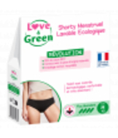 Shorty Menstruel Lavable Ecologique Taille 40 Flux Love and Green