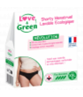 Shorty Menstruel Lavable Ecologique Taille 46 Flux Love and Green