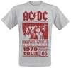 AC/DC - Highway To Hell - Red Photo - 1979 Tour - T-Shirt Manches courtes - Homme - gris chiné