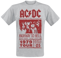 AC/DC - Highway To Hell - Red Photo - 1979 Tour - T-Shirt Manches courtes - Homme - gris chiné