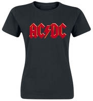 AC/DC - Red Logo - T-Shirt Manches courtes - Femme - noir