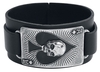 Alchemy Gothic - Ace Of Dead Spades - Bracelet en cuir - Homme - noir argent