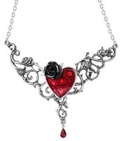 Alchemy Gothic - Blood Rose Heart - Collier - Femme - couleur argent
