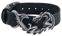 Alchemy Gothic - Bracelet En Cuir Maelstrom - Bracelet en cuir - Unisexe - noir argent