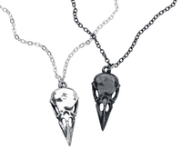 Alchemy Gothic - Collier Cœur Crâne - Collier - Femme - noir argent