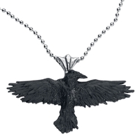 Alchemy Gothic - Corbeau Noir - Collier - Unisexe - noir