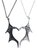 Alchemy Gothic - Demon Wings Sweetheart - Collier - Unisexe - noir argent