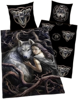 Anne Stokes - Loup - Parure de lit - Unisexe - multicolor