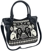 Banned Alternative - Anubis - Sac à main - Femme - noir blanc