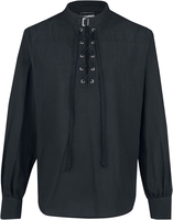 Banned Alternative - Blouse Avec Laçage - Chemise - Homme - noir