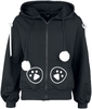 Banned Alternative - Fuzzyme Hoodie - Sweat-shirt zippé à capuche - Femme - noir blanc
