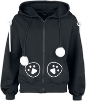 Banned Alternative - Fuzzyme Hoodie - Sweat-shirt zippé à capuche - Femme - noir blanc