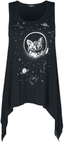 Banned Alternative - Haut Space Cat - Top - Femme - noir