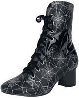 Banned Alternative - Killian Lace Up Boot - Bottes - Femme - noir blanc