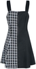 Banned Alternative - Robe Carreaux Death - Robe courte - Femme - noir bleu