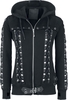 Banned Alternative - Sweat Zippé Avec Laçages Décoratifs - Sweat-shirt zippé à capuche - Femme - noir