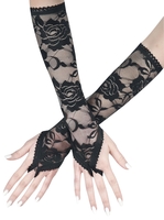 Banned Alternative - Sweet Carice Long Gloves - Mitaines montantes - Femme - noir