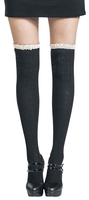 Banned Retro - Chaussettes Hautes Mina - Chaussettes montantes - Femme - noir