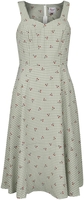 Banned Retro - Day Of Love Cherry Dress - Robe mi-longue - Femme - vert blanc