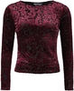 Banned Retro - Evening Rose Top - T-shirt manches longues - Femme - rouge