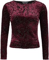Banned Retro - Evening Rose Top - T-shirt manches longues - Femme - rouge