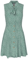 Banned Retro - Nature Green Dress - Robe mi-longue - Femme - vert blanc