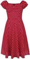 Banned Retro - Robe Sweet Spot - Robe mi-longue - Femme - rouge blanc