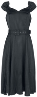 Banned Retro - Summer Silky Spot Dress - Robe mi-longue - Femme - noir blanc