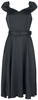 Banned Retro - Summer Silky Spot Dress - Robe mi-longue - Femme - noir blanc